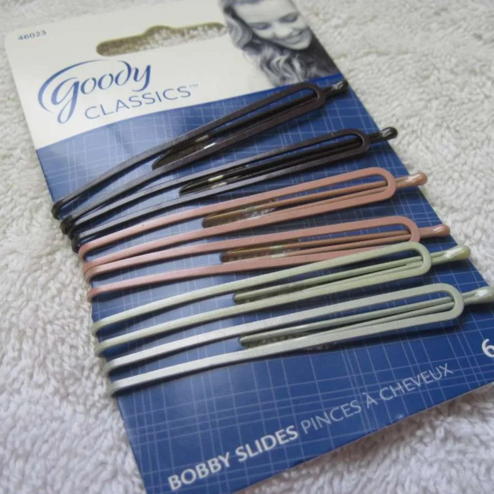 6 Goody Open Design Betsy Metal Bobby Slides Hair Pins Pink White Gray 2006 2015